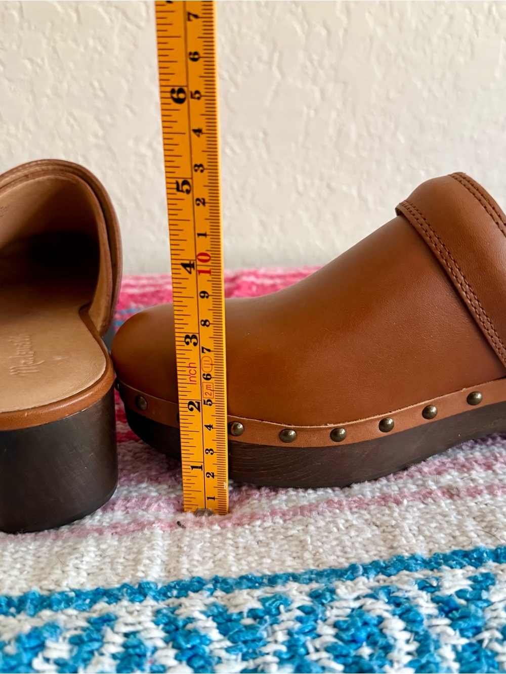 Madewell The Cecily Clog in Oiled Leather Size 6.5 English Saddle NWOB $168 - Picture 4 of 16